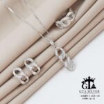 نیم ست نقره میکرو طرح کارتیر کد 16175 - تصویر 3