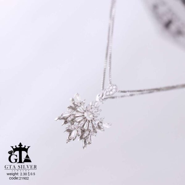مدال نقره زنانه دانه برف میکرو کد 21902 - Image 3