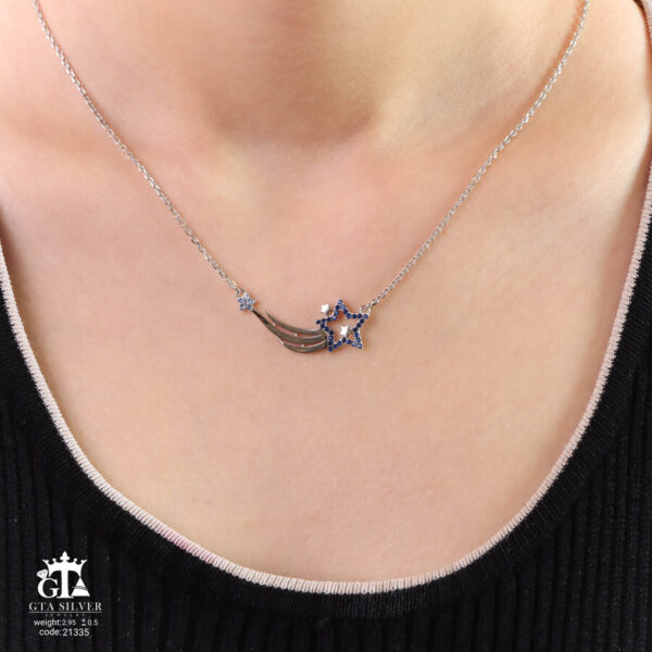 مدال نقره زنانه ستاره میکرو کد 21935 - Image 2