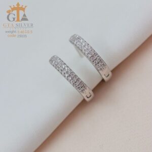 گوشواره نقره میخی میکرو کد 25035