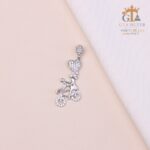مدال نقره زنانه دوچرخه نگین دار میکرو کد 21917
