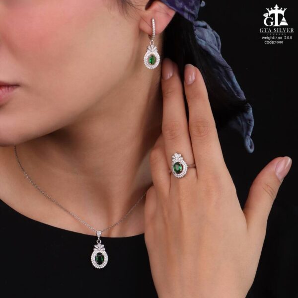 نیم ست نقره کد 16688 - Image 2