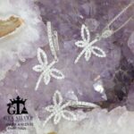 نیم ست نقره میکرو طرح سنجاقک کد 16426 - تصویر 4