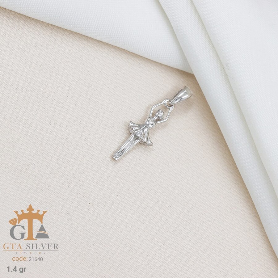 fa6d8677-2b0b-4388-900f-9fe53220681c.jpg مدال نقره زنانه طرح بالرین میکرو کد 21640 - Image 1