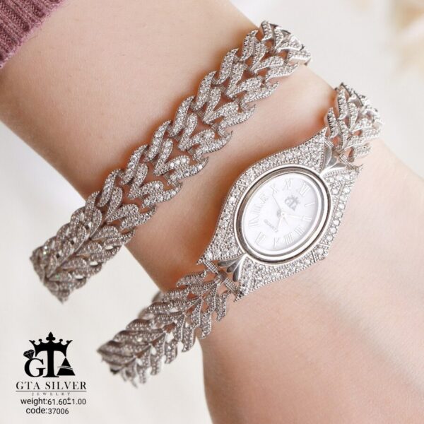 ست ساعت و دستبند نقره GTA کد 37006 - Image 2