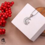 مدال نقره زنانه ماه و ستاره میکرو کد 21924 - Image 3