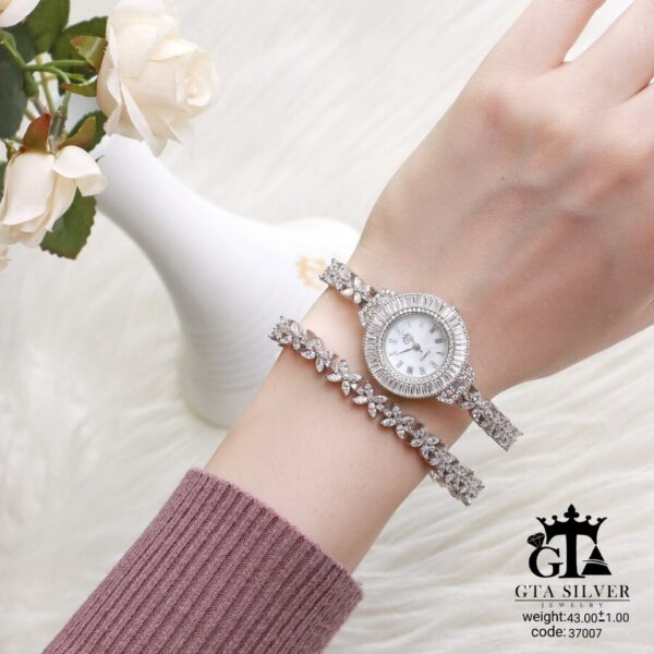 ست ساعت و دستبند نقره GTA کد 37007 - Image 4