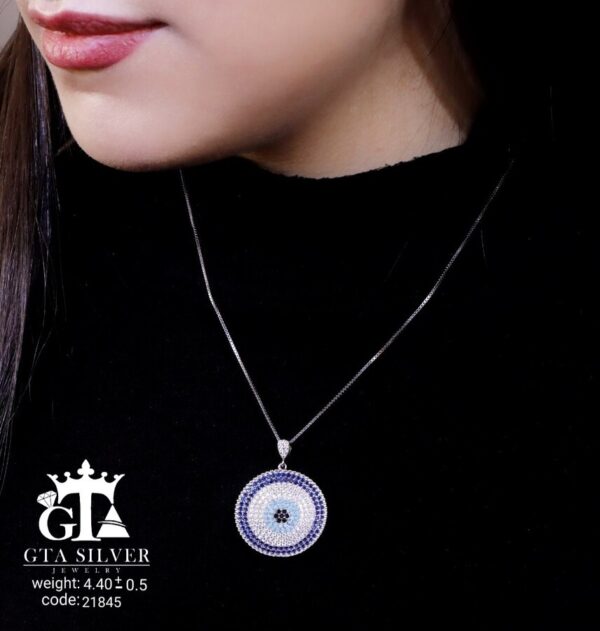 مدال نقره میکرو چشم نظر کد 21845 - Image 2