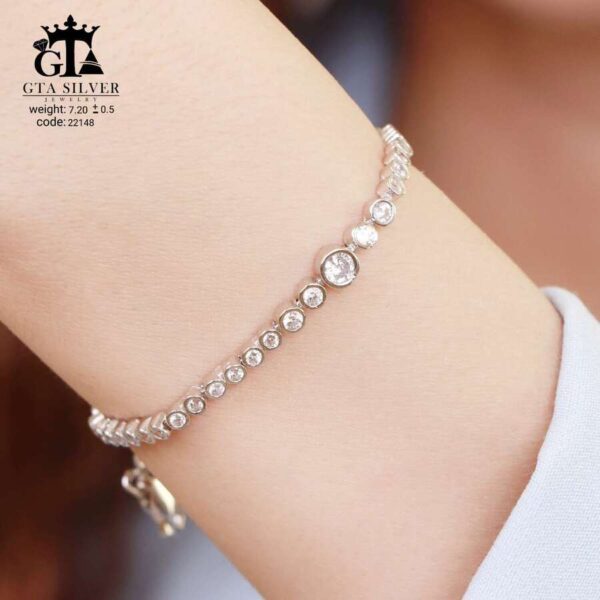 دستبند نقره میکرو کد 22148 - تصویر 3