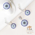 نیم ست نقره میکرو طرح چشم نظر کد 16451