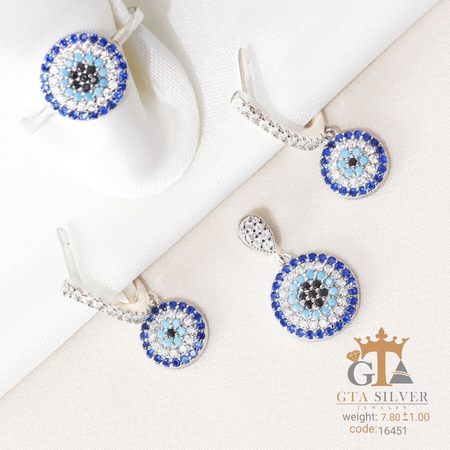 feccae07-7786-47c5-ada4-cbf716b6065c.jpg نیم ست نقره میکرو طرح چشم نظر کد 16451 - تصویر 1