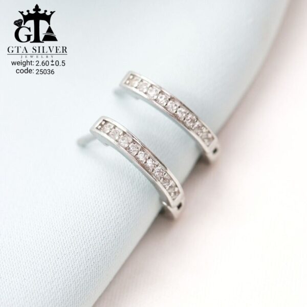 گوشواره نقره میخی میکرو کد 25036 - تصویر 4