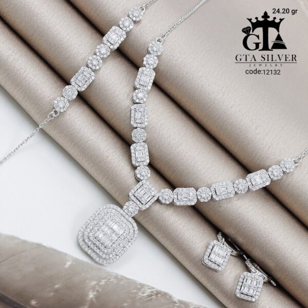 سرویس نقره طرح امرالدکات میکرو زنجیری کد 12132 - Image 3