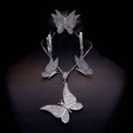 نیم ست نقره میکرو طرح پروانه کد 16133 - Image 2