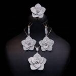 نیم ست نقره میکرو طرح فلاور کد 16135 - Image 2