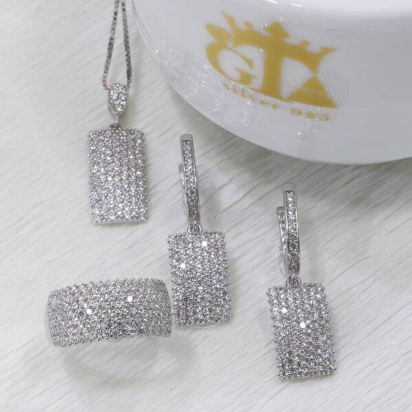 نیم ست نقره میکرو طرح پرنس کد 16038 - Image 4