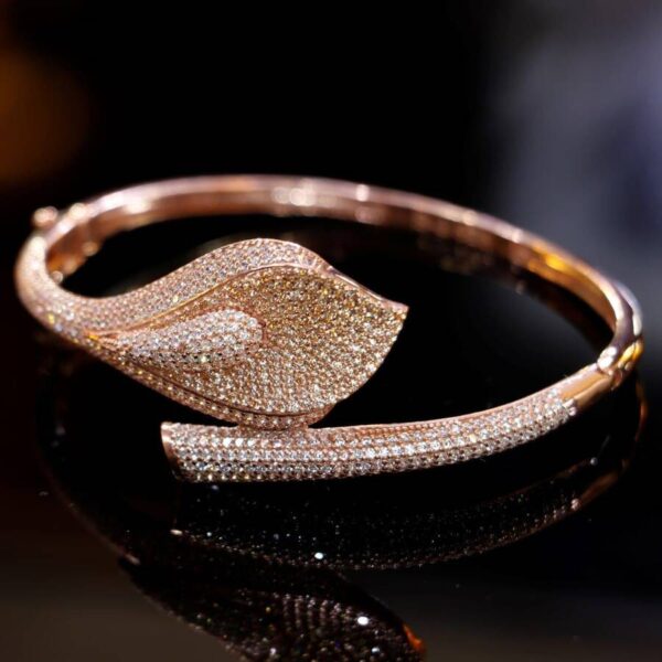 دستبند نقره نیلوفری کد 1200 - Image 2