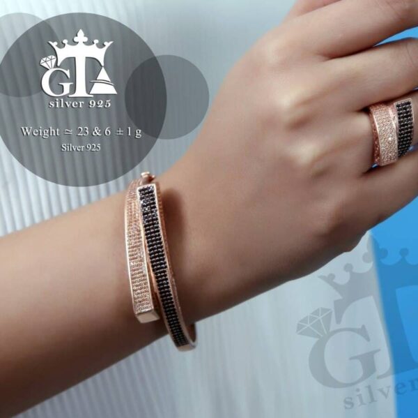 دستبند نقره میکرو رنگی کد 1259 - Image 2