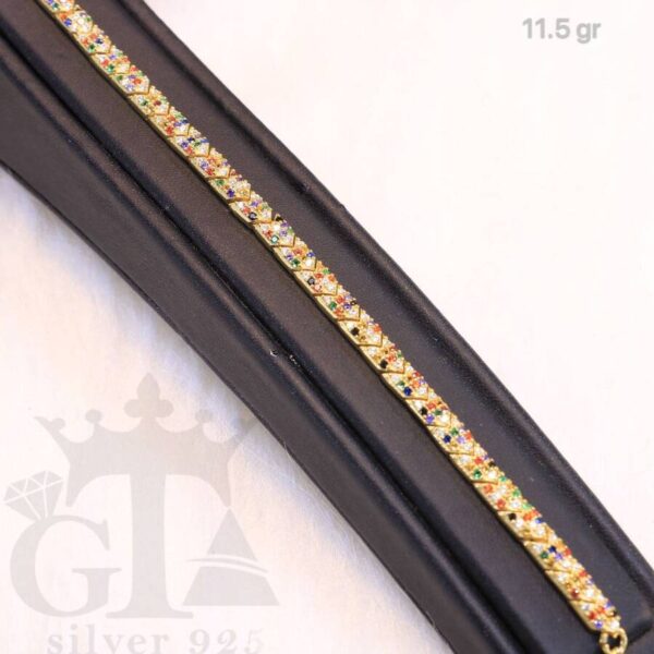 دستبند نقره آریسان رنگی کد 1376 - تصویر 2