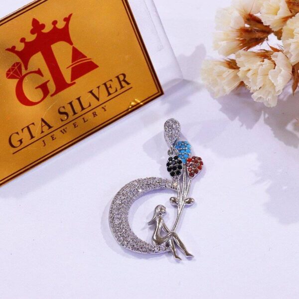 مدال نقره میکرو رنگی کد 21602 - Image 2