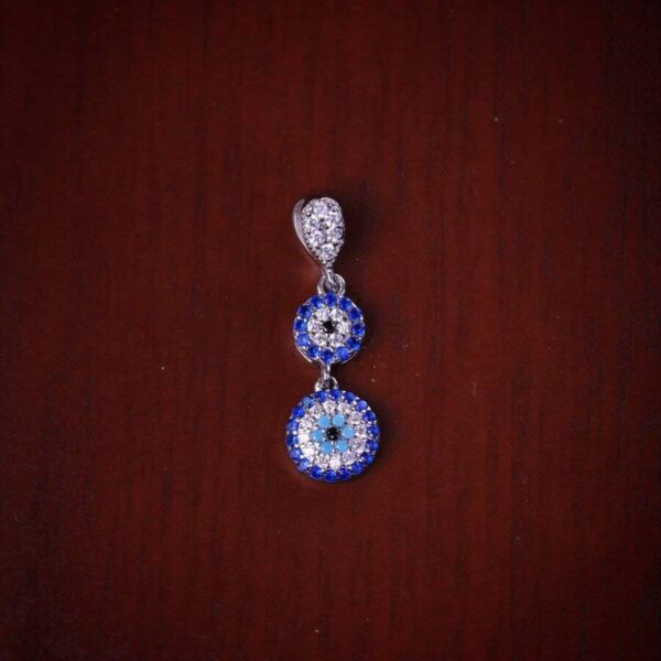 مدال نقره میکرو رنگی چشم نظر کد 21474 - Image 2