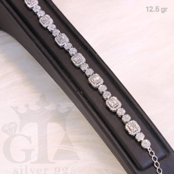 دستبند نقره امرالدکات کد 1260 - تصویر 2