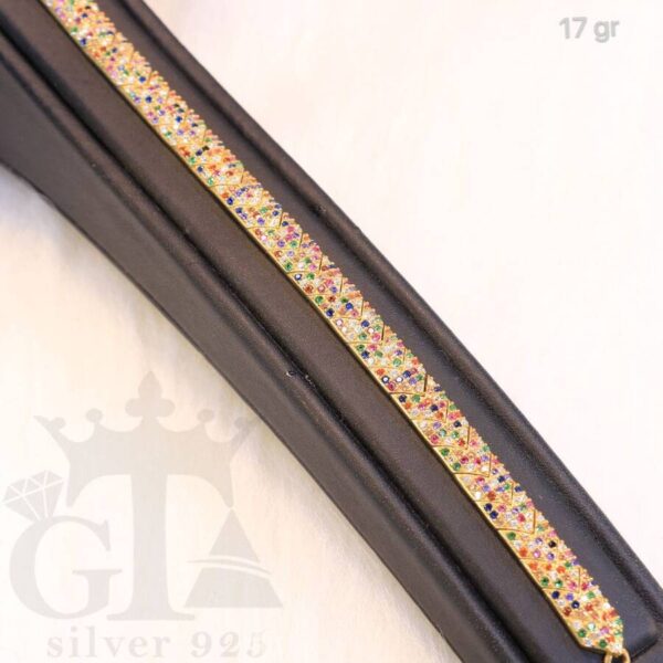 دستبند نقره آریسان رنگی کد 1375 - Image 2