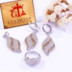 نیم ست نقره میکرو رنگی کد 16261