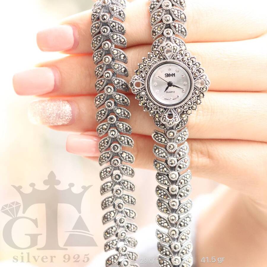 product_53910b74-7822-4e4a-9960-6d6a353e47d1.jpg ساعت نقره سما کد 18039 - Image 1