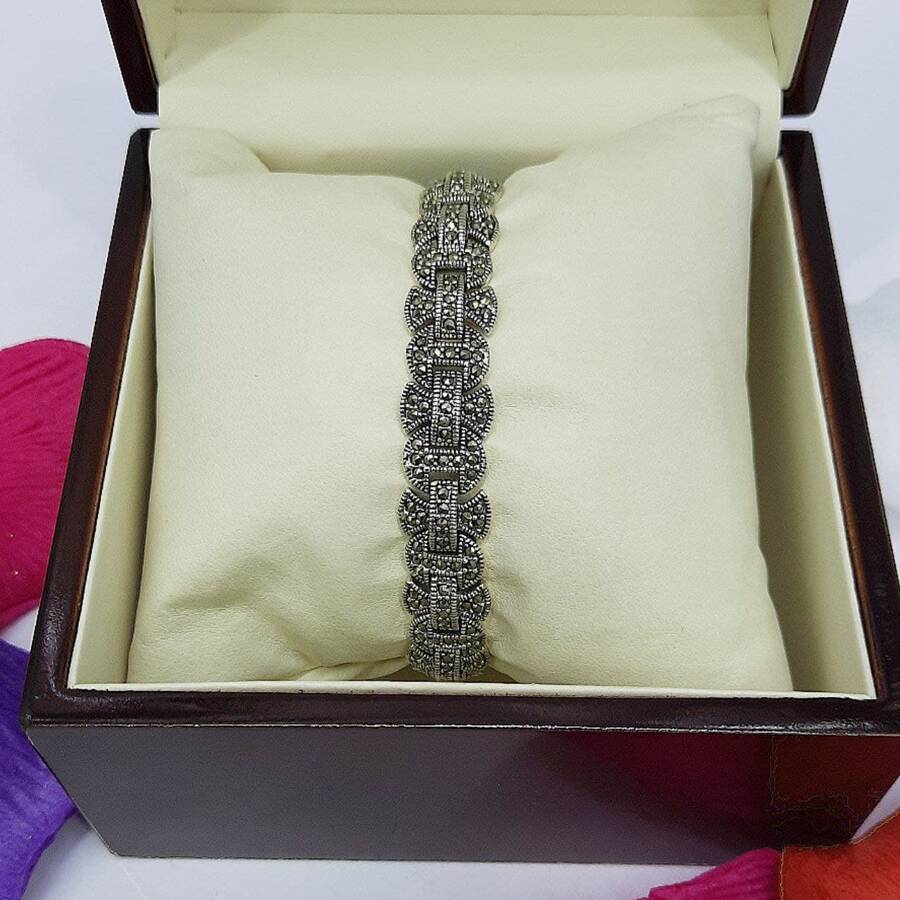 product_66b278c2-6488-4657-9a93-54e259a3f875.jpg دستبند نقره سما کد 1909 - Image 1