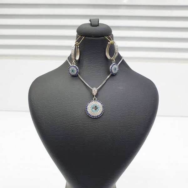 نیم ست نقره میکرو رنگی کد 16179 - Image 2