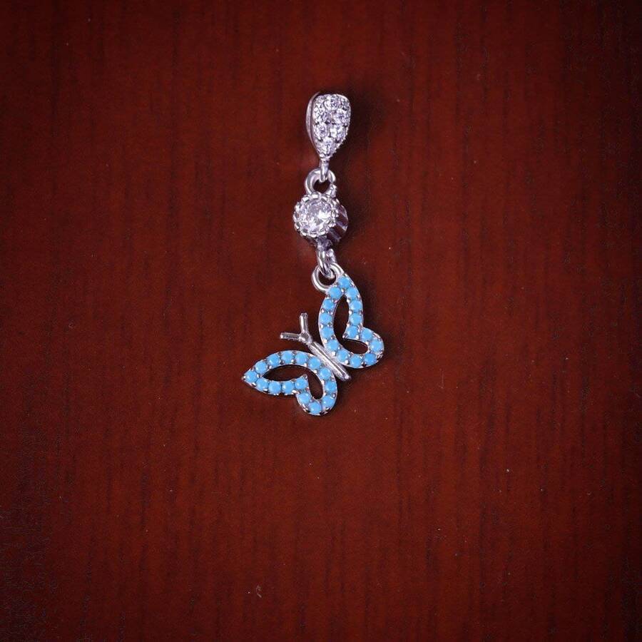 product_963724da-1c8e-48d6-a83e-2dee17092241.jpg مدال نقره میکرو رنگی پروانه کد 21475 - Image 1