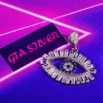 مدال نقره میکرو رنگی چشم نظر کد 21624