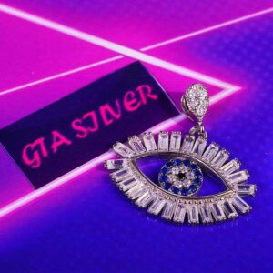 مدال نقره میکرو رنگی چشم نظر کد 21624