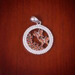 مدال نقره میکرو رنگی طرح پروانه کد 21381