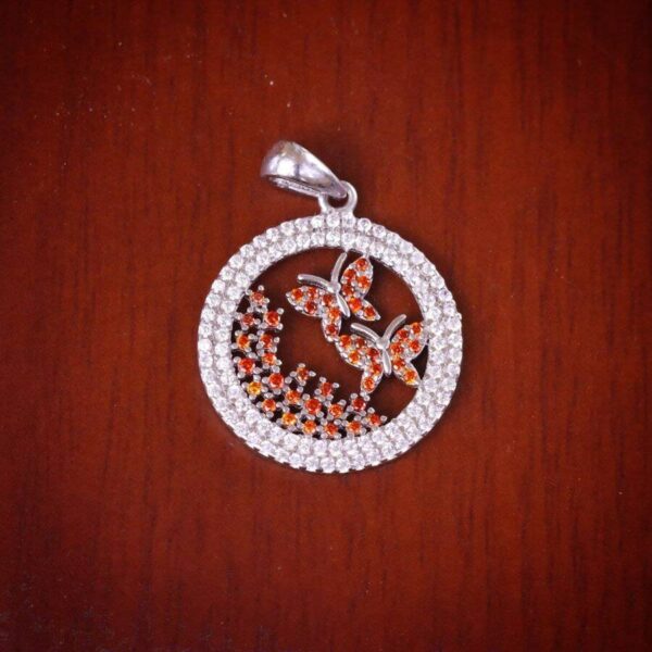 مدال نقره میکرو رنگی طرح پروانه کد 21381 - Image 2