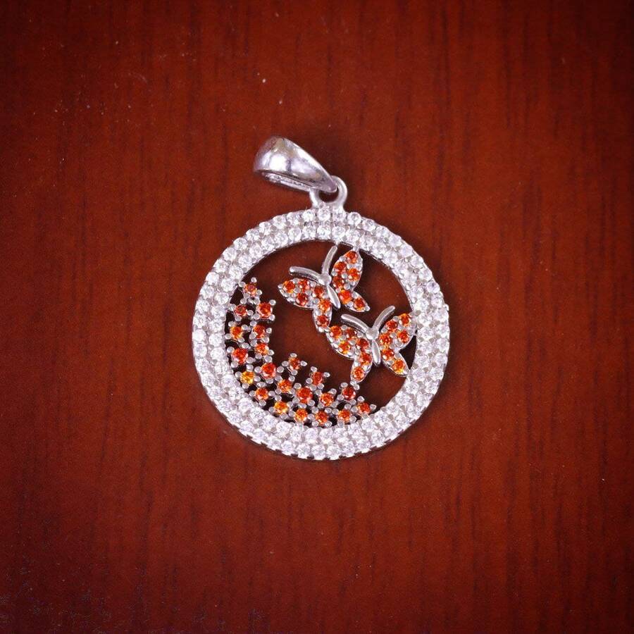 product_98fcbb3e-a794-48c0-b7d9-86b4cfea86c5.jpg مدال نقره میکرو رنگی طرح پروانه کد 21381 - Image 1