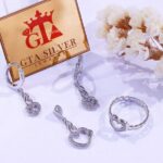 نیم ست نقره میکرو طرح قلب کد 16228