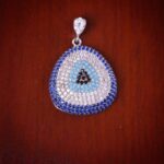 مدال نقره میکرو رنگی چشم نظر کد 21394