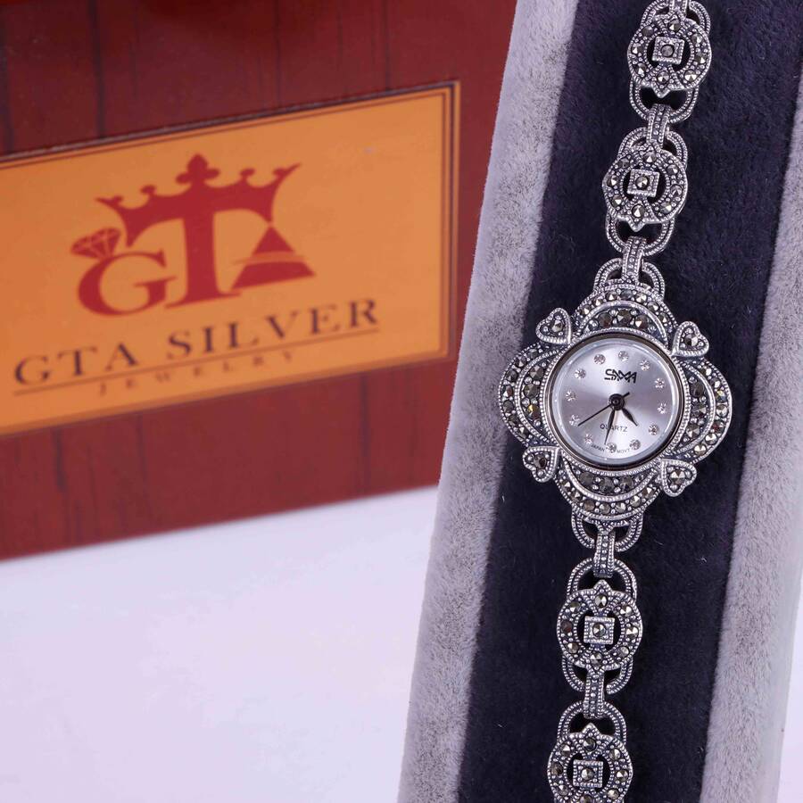 product_e3f6540c-b6a2-4b45-b78f-ec57356b8e77.jpg ساعت نقره سما کد 18125 - Image 1