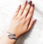 دستبند نقره میکرو طرح نیلوفری کد 22002