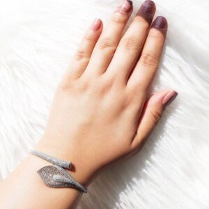 دستبند نقره میکرو طرح نیلوفری کد 22002