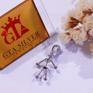 مدال نقره میکرو طرح آدمک کد 21572