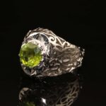 انگشتر مردانه نقره زبرجد کد 5834 - Image 2