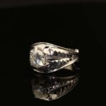 انگشتر مردانه نقره موزنایت سفید کد 5165 - Image 2