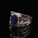 انگشتر مردانه نقره یاقوت کبود کد 11057 - Image 2