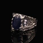 انگشتر مردانه نقره یاقوت کبود کد 11070 - Image 2