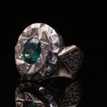 انگشتر مردانه نقره توپاز سبز کد 11700 - Image 2
