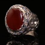انگشتر مردانه نقره عقیق یمنی سرخ کد 11647 - Image 2