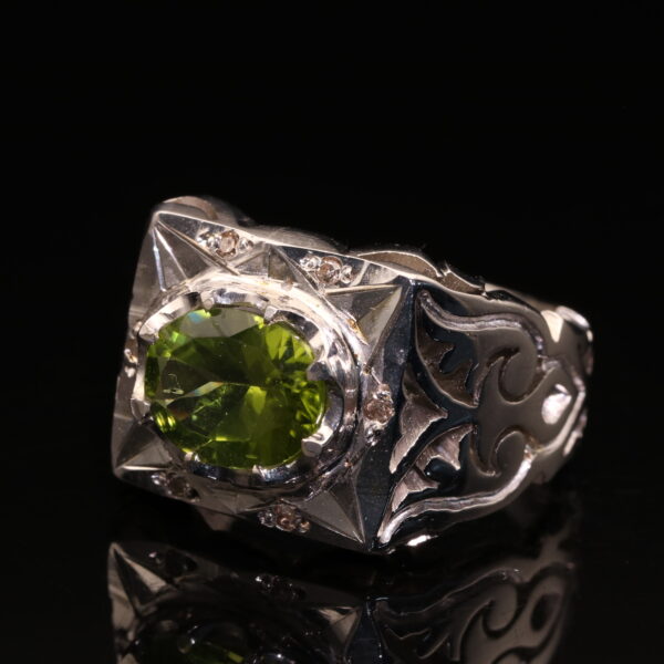 انگشتر مردانه نقره زبرجد کد 11238 - Image 2